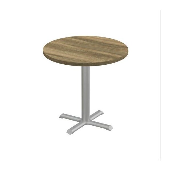 Correll Round Cafe Table, 36 in W, 36 in L, 29 in H, Particleboard Top, Colonial Hickory - SXT36R-53-98-53