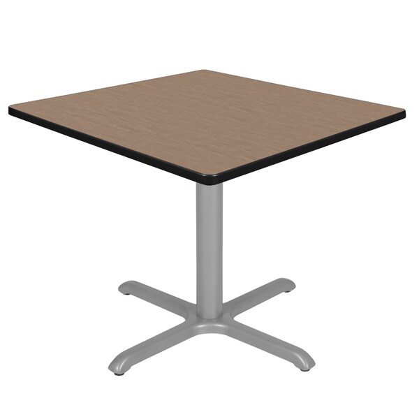 Regency Square Cain Medium X-Base Breakroom Table, 36 in W, 36 in L, Noble Oak - TB3636NOGY