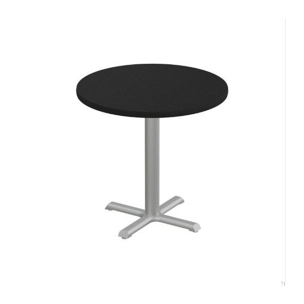 Correll Round Cafe Table, 24 in W, 24 in L, 29 in H, Particleboard Top, Black Granite - SXT24R-07-98-09