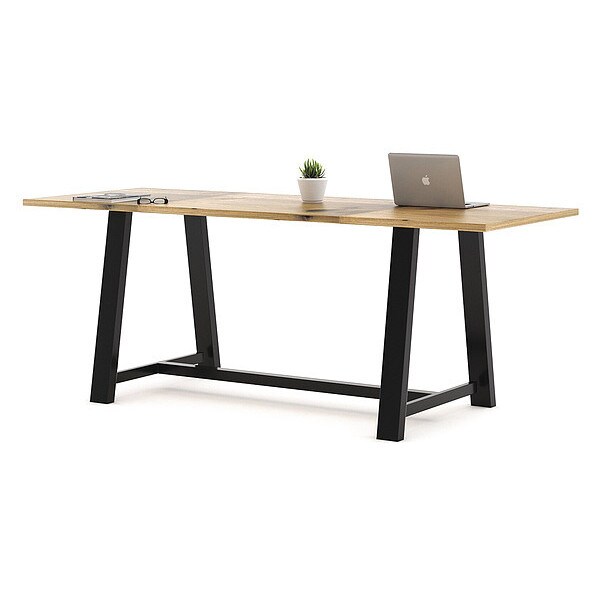 Kfi Rectangle KFI 42 x 96 x 36" H Conference Table with Vintage Steel frame, Natural, 42 W, 96 L, 36 H - T4296-BMT3672-36-LFTNA