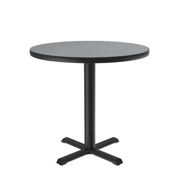 Correll Round CafÃ© Bistro and Breakroom Pedestal Table, High Pressure Laminate Top, Gray - BXT48R-15