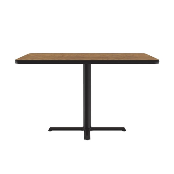 Correll Rectangle Cafe Bistro and Breakroom Pedestal Table, 30" W, 48" L, 29" H, High Pressure Laminate Top - BCT3048-06