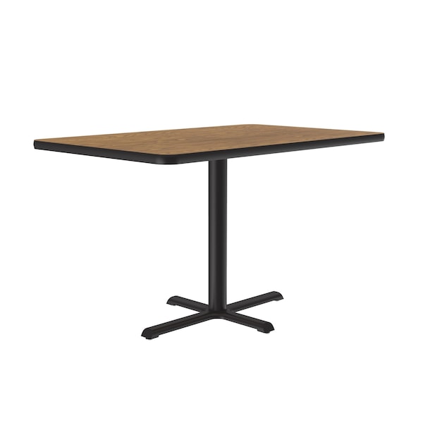 Correll Rectangle Cafe Bistro and Breakroom Pedestal Table, 30" W, 48" L, 29" H, High Pressure Laminate Top - BCT3048-06