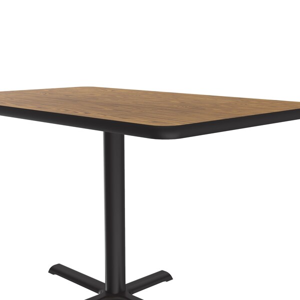 Correll Rectangle Cafe Bistro and Breakroom Pedestal Table, 30" W, 48" L, 29" H, High Pressure Laminate Top - BCT3048-06