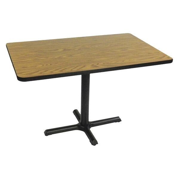 Correll Rectangle Cafe Bistro and Breakroom Pedestal Table, 30" W, 48" L, 29" H, High Pressure Laminate Top - BCT3048-06