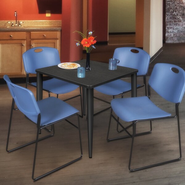 Regency Kahlo Square Table & Chair Sets, 30 W, 30 L, 29 H, Wood, Metal, Polypropylene Top, Ash Grey - TPL3030AGBK44BE