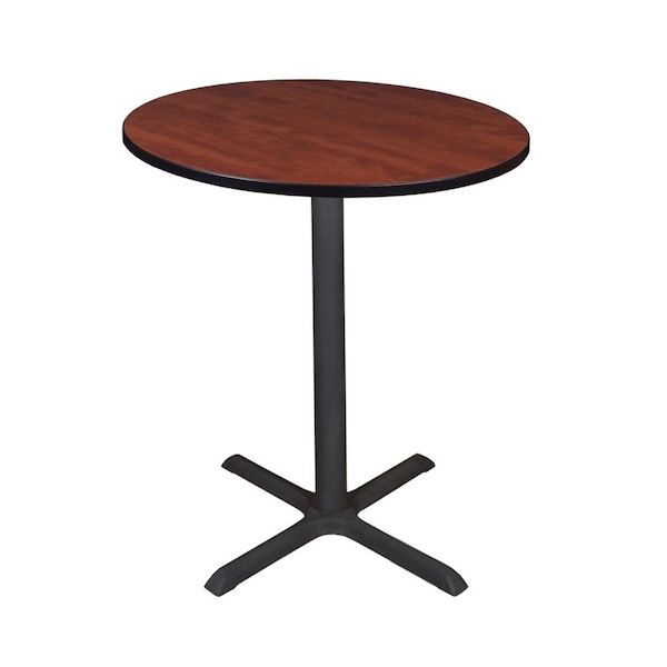 Cain Round Tables > Breakroom Tables > Cain CafÃ© Tables, 36 W, 36 L, 42 H, Wood|Metal Top, Cherry - TCB36RNDCH