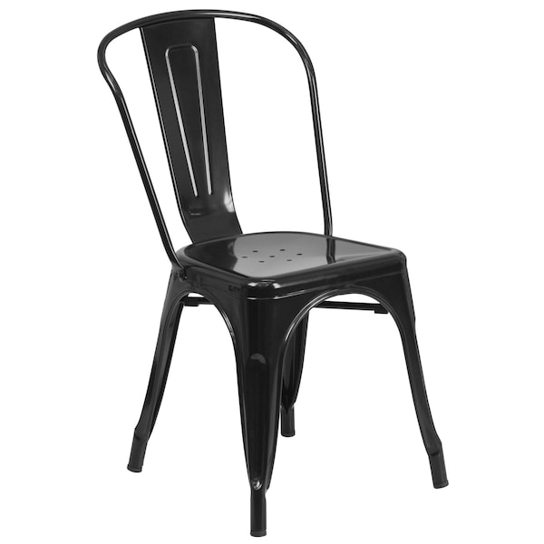 Flash Furniture Black Metal Set, 30RD - CH-51090TH-2-18CAFE-BK-GG