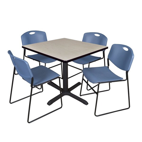 Cain Square Tables > Breakroom Tables > Cain Square Table & Chair Sets, Wood|Metal|Polypropylene Top - TB3636PL44BE
