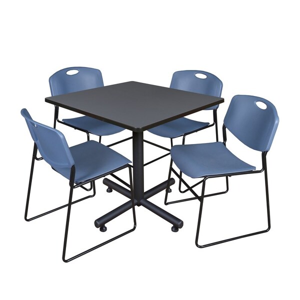 Kobe Square Tables > Breakroom Tables > Kobe Square Table & Chair Sets, Wood|Metal|Polypropylene Top - TKB4242GY44BE