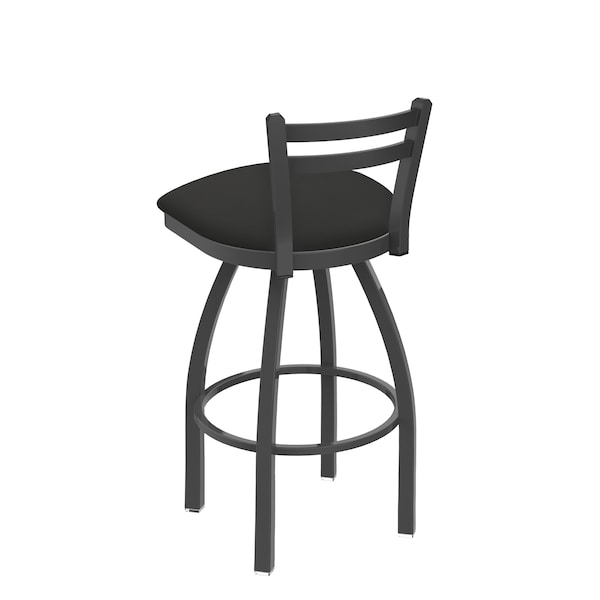 Holland Bar Stool Co 25" Low Back Swivel Counter Stool, Pewter Finish, Canter Iron Seat - 41125PW008