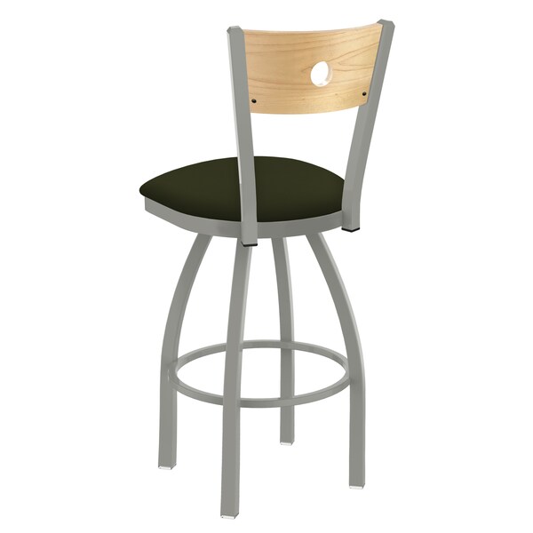 Holland Bar Stool Co 25" Swivel Counter Stool, Nickel Finish, Nat Back, Canter Pine Seat - 83025ANNATMPLB010