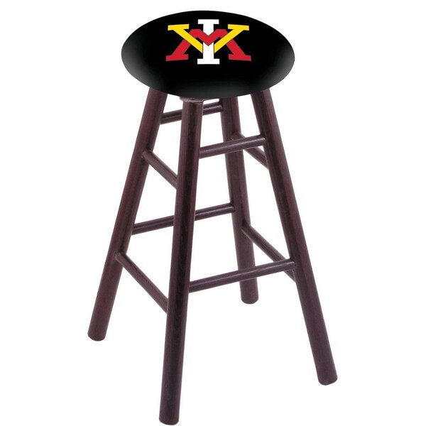 Holland Bar Stool Co Oak Counter Stool, Dark Cherry Finish, Virginia Military Institute Seat - RC24OSDC