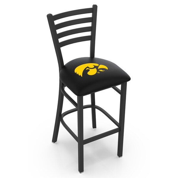 Holland Bar Stool Co 25" Blk Wrinkle Iowa Stationary Counter Stool, Ladder Back - L00425IOWAUN