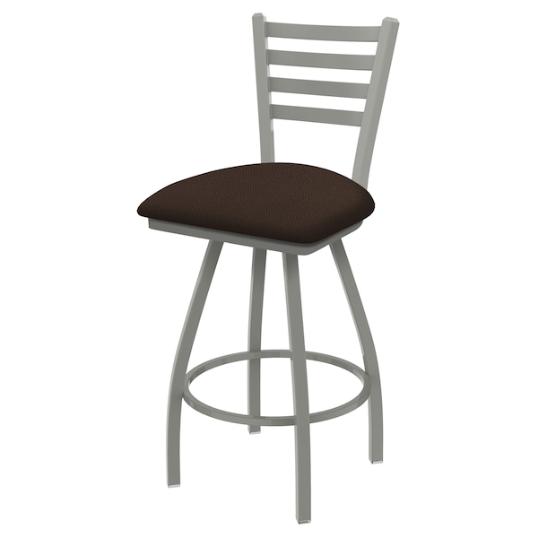 Holland Bar Stool Co 25" Swivel Counter Stool, Nickel Finish, Rein Coffee Seat - X410