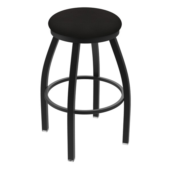Holland Bar Stool Co 25" Swivel Counter Stool, Black Wrinkle, Canter Espresso Seat - X802