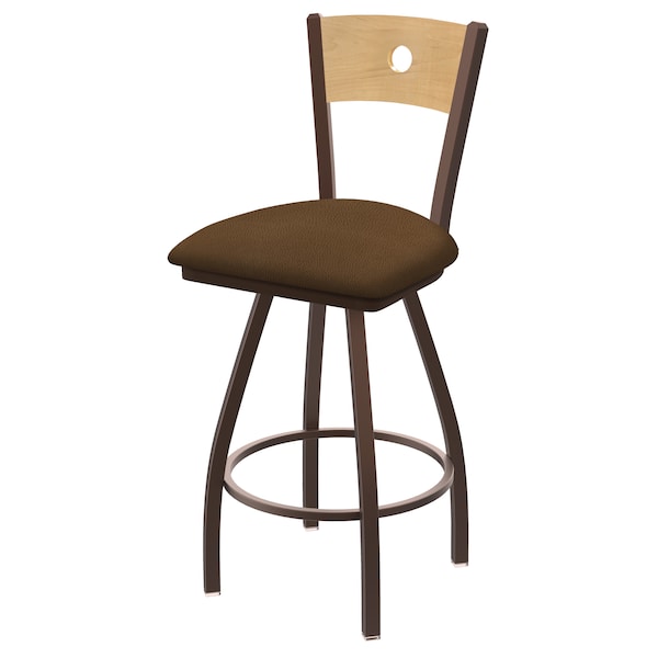 Holland Bar Stool Co 25" Swivel Counter Stool, Brnz Finish, Nat Back, Rein Thatch Seat - X830