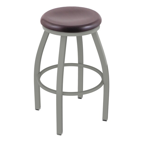 Holland Bar Stool Co 25" Swivel Counter Stool, Nickel Finish, Dark Cherry Oak Seat - X802