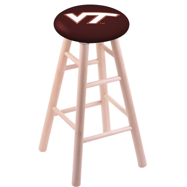 Holland Bar Stool Co Maple Counter Stool, Natural Finish, Virginia Tech Seat - RC24MSNAT
