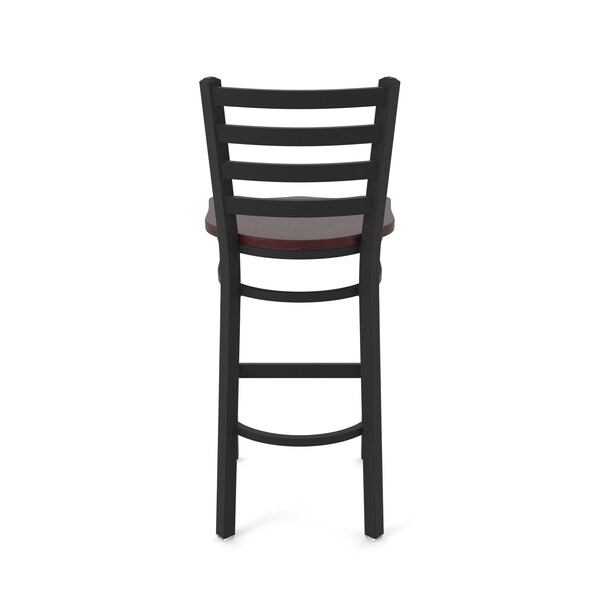 Holland Bar Stool Co 25" Stationary Counter Stool, Black Wrinkle, Dark Cherry Maple Seat - 40025BWDCMPL