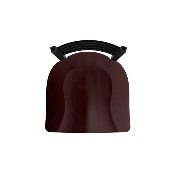 Holland Bar Stool Co 25" Stationary Counter Stool, Black Wrinkle, Dark Cherry Maple Seat - 40025BWDCMPL
