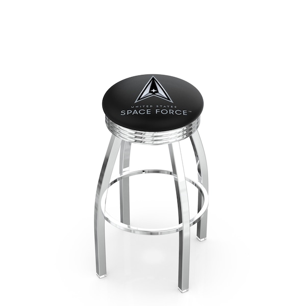 Holland Bar Stool Co L8C2C U.S. Space Force 25in Swivel Counter Stool with Chrome Finish - L8C3C