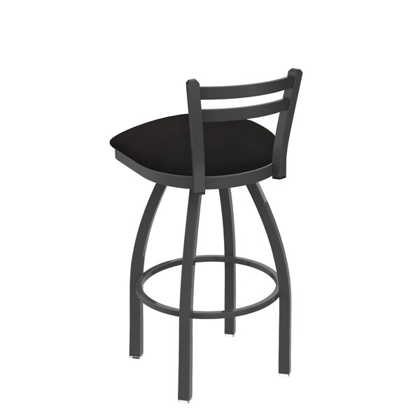 Holland Bar Stool Co 25" Low Back Swivel Counter Stool, Pewter Finish, Canter Espresso Seat - 41125PW003