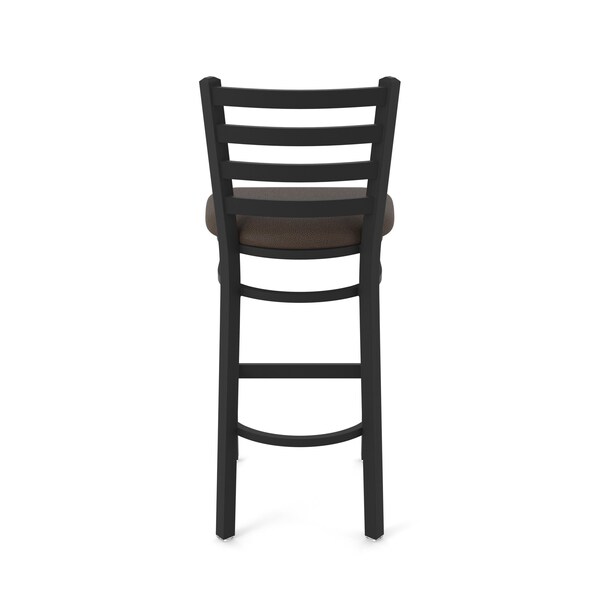 Holland Bar Stool Co 25" Stationary Counter Stool, Black Wrinkle, Rein Coffee Seat - 40025BW025