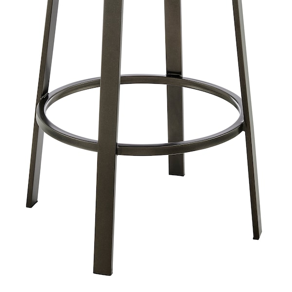 Armen Living Neura Swivel Counter or Bar Stool in Mocha Finish with Brown Faux Leather - 840254333505