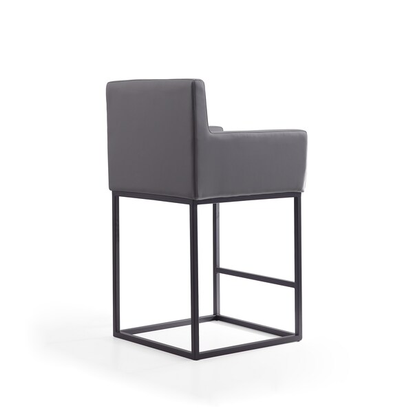 Manhattan Comfort Ambassador Counter Stool in Grey and Black (Set of 2) - 2-CS010-GY