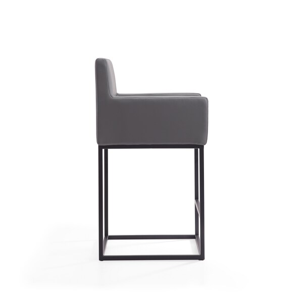 Manhattan Comfort Ambassador Counter Stool in Grey and Black (Set of 2) - 2-CS010-GY