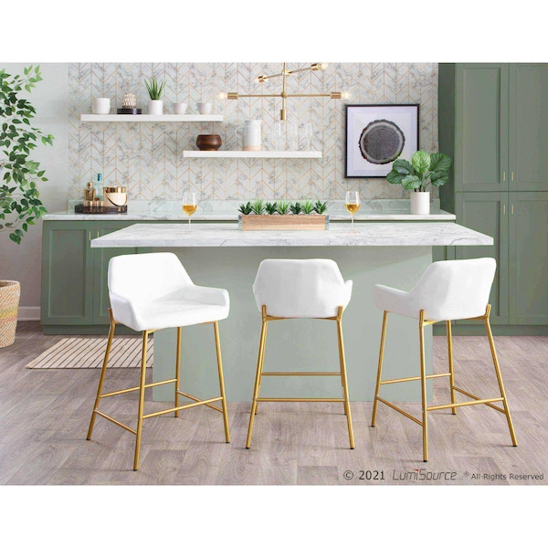 Lumisource Daniella Fixed-Height Counter Stool - Set of 2 PR - B24-DNLA2 AUPUW2