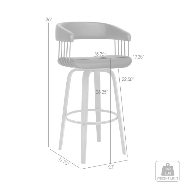 Armen Living Topanga 26in Swivel Walnut Wood Counter Stool in Cream Faux Leather with Golden Bronze Metal - LCTOBAWACR26
