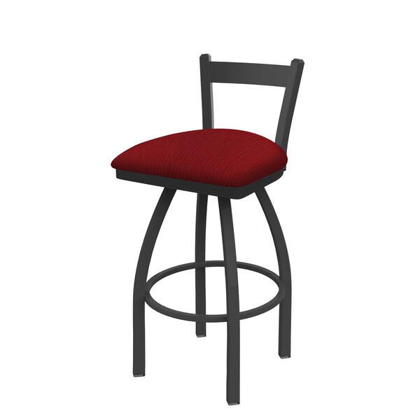 Holland Bar Stool Co 25" Low Back Swivel Counter Stool, Pewter Finish, Graph Ruby Seat - 82125PW016