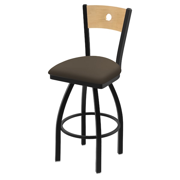 Holland Bar Stool Co 25" Swivel Counter Stool, Black Wrinkle, Nat Back, Canter Earth Seat - 83025BWNATMPLB006