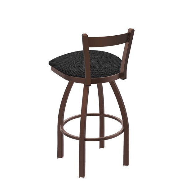 Holland Bar Stool Co 25" Low Back Swivel Counter Stool, Bronze Finish, Graph Coal Seat - 82125BZ018