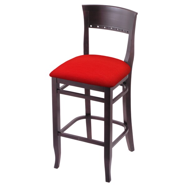 Holland Bar Stool Co 25" Counter Stool, Dark Cherry Finish, Canter Red Seat - 316025DC011