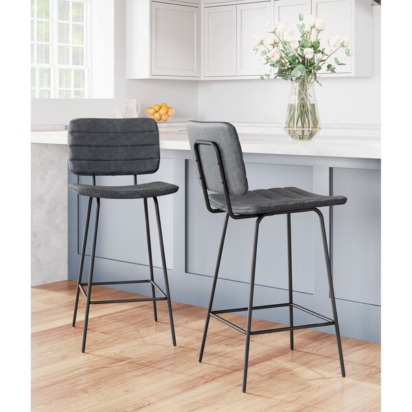Zuo Modern Boston Counter Stool Set Of 2 Vintage Black - 109504