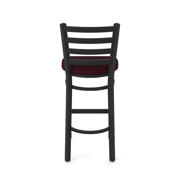 Holland Bar Stool Co 25" Stationary Counter Stool, Black Wrinkle, Canter Bordeaux Seat - 40025BW005