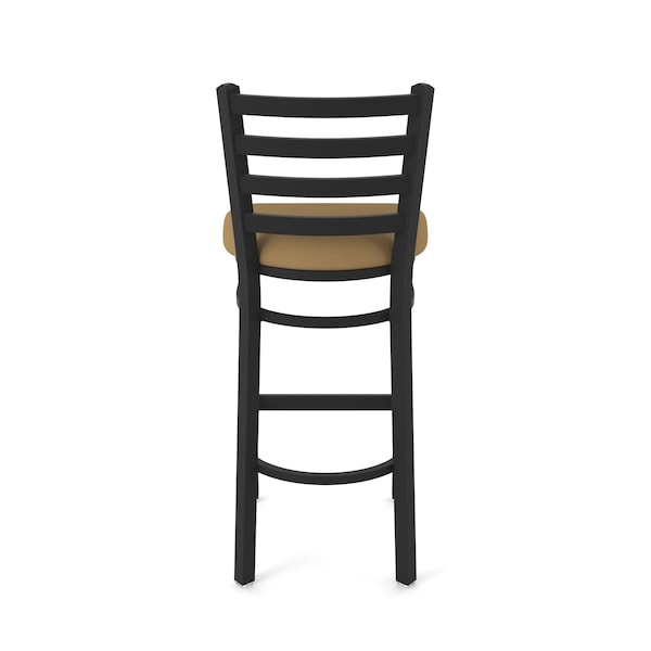 Holland Bar Stool Co 25" Stationary Counter Stool, Black Wrinkle, Canter Saddle Seat - 40025BW012
