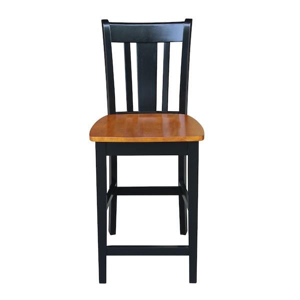 International Concepts San Remo Counter Height Stool, 24" Seat Height, Black/Cherry - S57-102