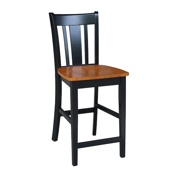 International Concepts San Remo Counter Height Stool, 24" Seat Height, Black/Cherry - S57-102