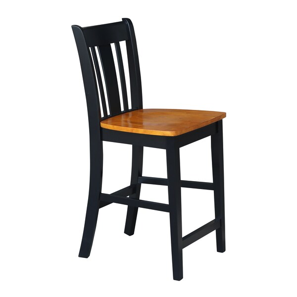 International Concepts San Remo Counter Height Stool, 24" Seat Height, Black/Cherry - S57-102