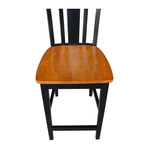 International Concepts San Remo Counter Height Stool, 24" Seat Height, Black/Cherry - S57-102