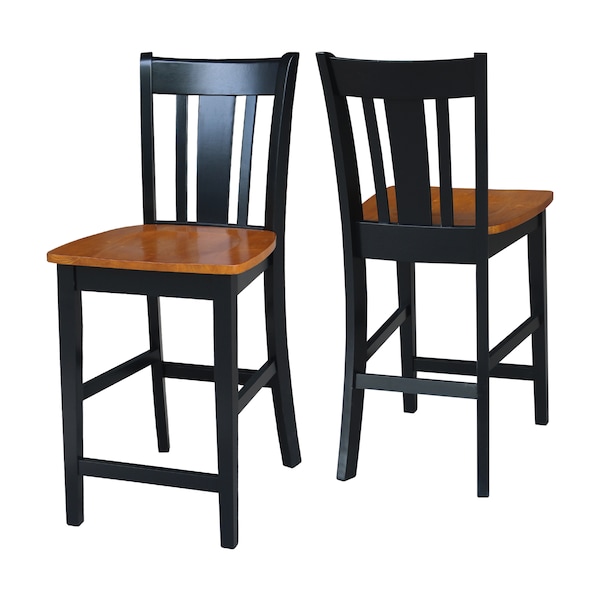 International Concepts San Remo Counter Height Stool, 24" Seat Height, Black/Cherry - S57-102