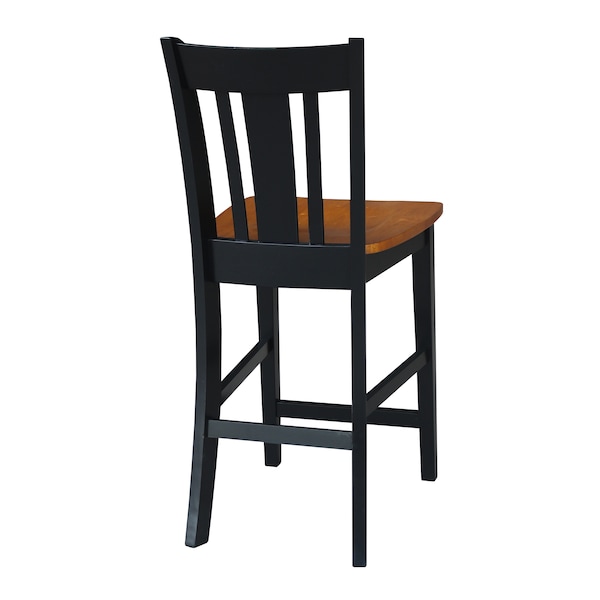 International Concepts San Remo Counter Height Stool, 24" Seat Height, Black/Cherry - S57-102