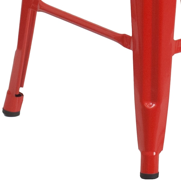 Flash Furniture 24" High Backless Red Metal Counter Height Stool - CH-31320-24-RED-GG