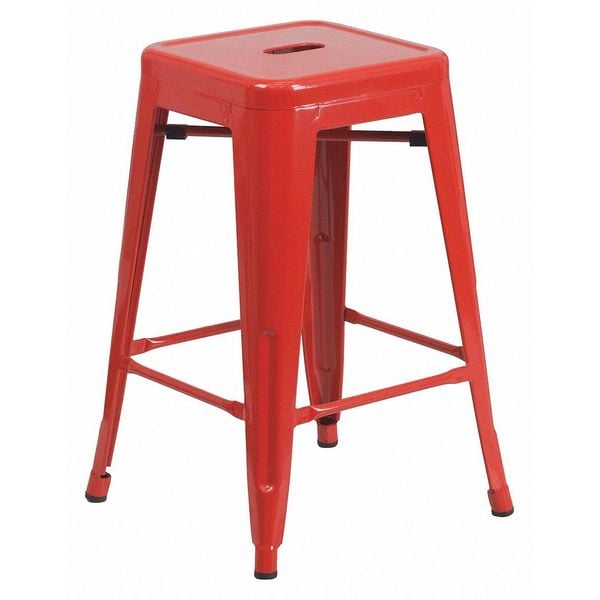 Flash Furniture 24" High Backless Red Metal Counter Height Stool - CH-31320-24-RED-GG