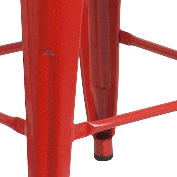 Flash Furniture 24" High Backless Red Metal Counter Height Stool - CH-31320-24-RED-GG