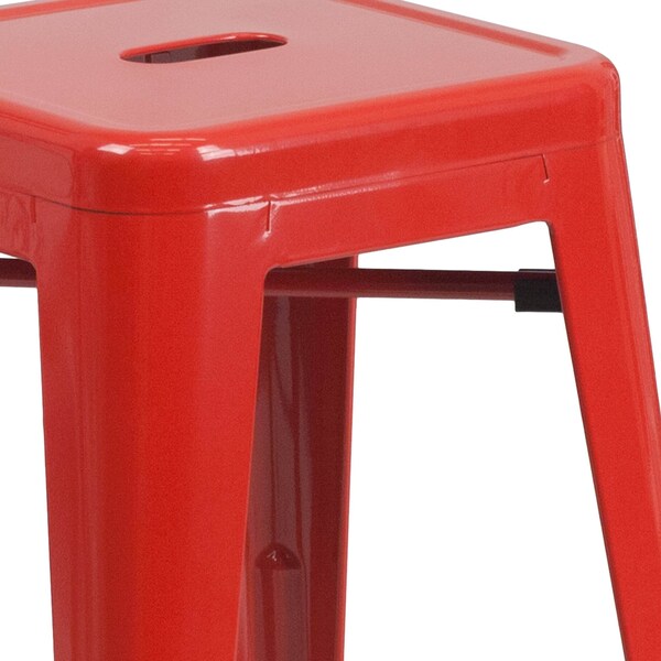 Flash Furniture 24" High Backless Red Metal Counter Height Stool - CH-31320-24-RED-GG